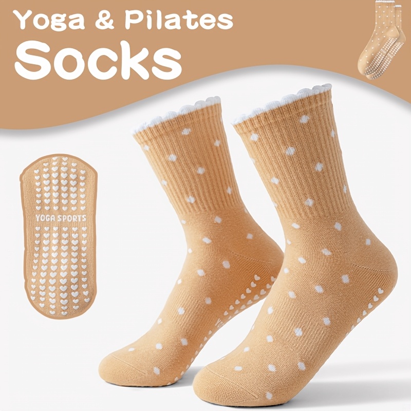 Women's Brown yoga Socks, Whit - Medias Para Pilates Y Yoga recension och pris